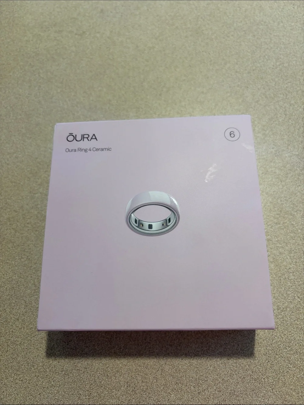 Oura Ceramic Ring with Pale Pink Box and Silver Insert